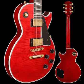 Электрогитара Gibson Les Paul Custom Figured, SELECTED TOP, Transparent Red Flame 10lbs 1.7oz