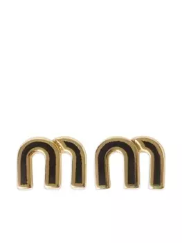 Эмалированные серьги Miu Miu, золотой