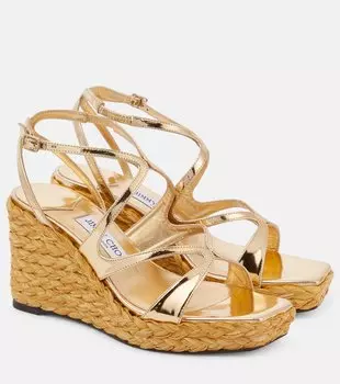 Эспадрильи Ayla на танкетке из металлизированной кожи Jimmy Choo, золотой