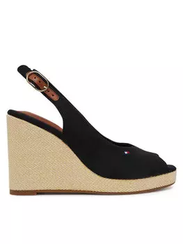 Эспадрильи Flag High Wedge Espad Slingback FW0FW08597 Tommy Hilfiger, черный