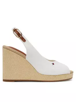 Эспадрильи Flag High Wedge Espad Slingback FW0FW08597 Tommy Hilfiger, белый