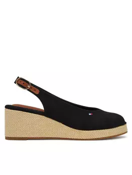 Эспадрильи Flag Mid Wedge Espad Slingback FW0FW08595 Tommy Hilfiger, черный