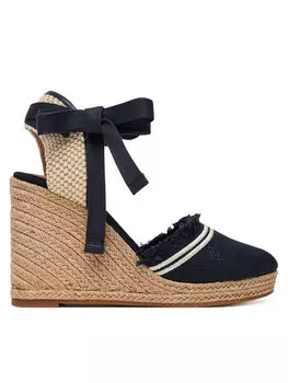 Эспадрильи Fringe Canvas High Wedge FW0FW08878 Tommy Hilfiger, синий