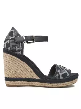 Эспадрильи Th Monogram Denim Wedge Tommy Hilfiger, темно-синий