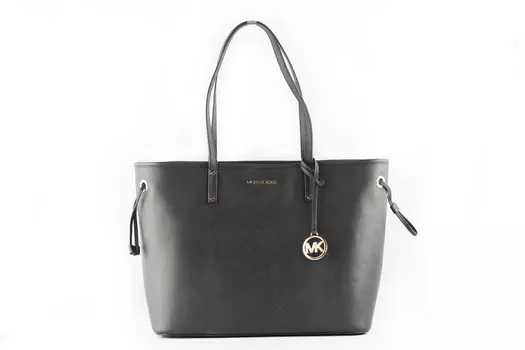 Jet Set Travel Большая черная сумка-тоут из сафьяновой кожи с завязками Michael Kors