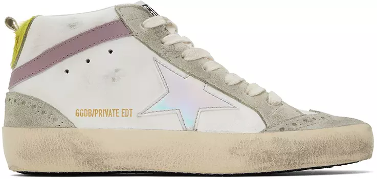 Эксклюзивные белые и серые классические кроссовки SSENSE Mid Star Golden Goose