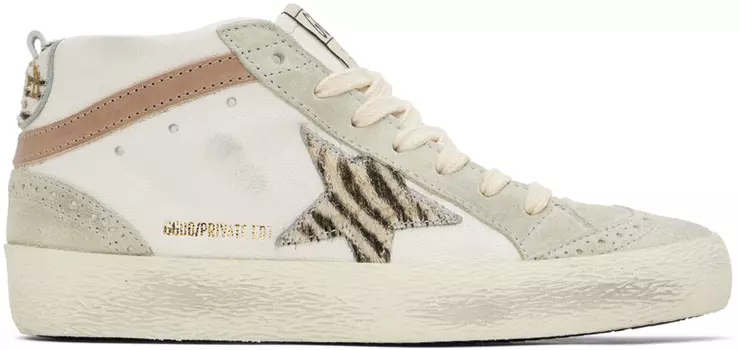 Эксклюзивные белые и серые кроссовки SSENSE Mid Star Golden Goose