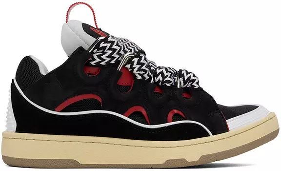 Эксклюзивные черные кожаные кроссовки SSENSE Curb Lanvin
