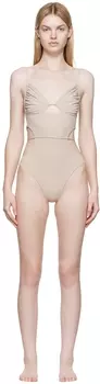 Эксклюзивный бежевый цельный купальник SSENSE Nensi Dojaka