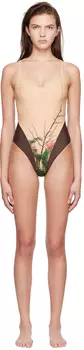 Эксклюзивный коричневый цельный купальник Dani SSENSE Stockholm (Surfboard) Club