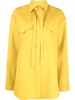 Jil Sander блузка с бантом, желтый