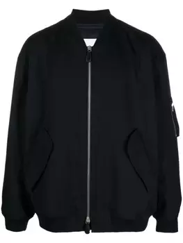 Jil Sander бомбер на молнии, черный