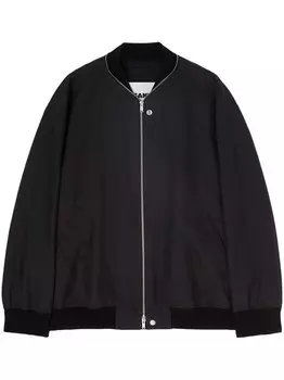 Jil Sander бомбер на молнии, черный