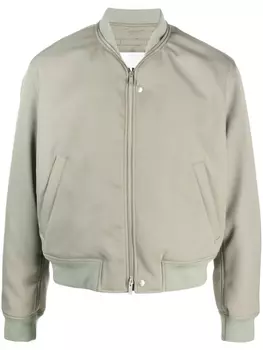 Jil Sander бомбер на молнии, зеленый