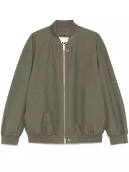 Jil Sander бомбер на молнии, зеленый