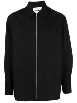 Jil Sander classic-collar shirt jacket, черный