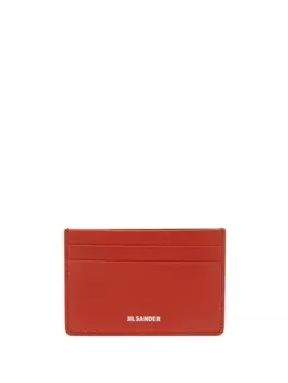 Jil Sander держатель для карт из телячьей кожи, красный