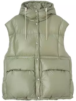 Jil Sander дутый жилет, зеленый