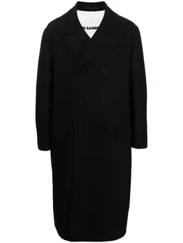 Jil Sander двубортное кашемировое пальто, синий