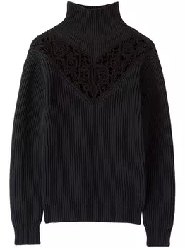 Jil Sander джемпер с вышивкой, черный