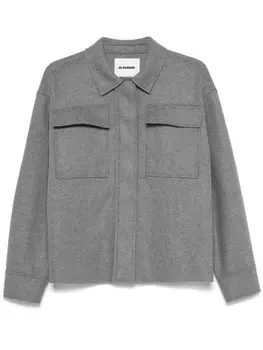 Jil Sander фетровая рубашка, серый