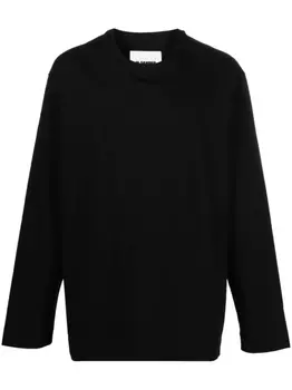 Jil Sander футболка с разрезами, черный