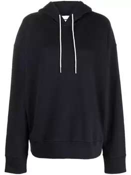 Jil Sander худи с кулиской и вышитым логотипом, синий