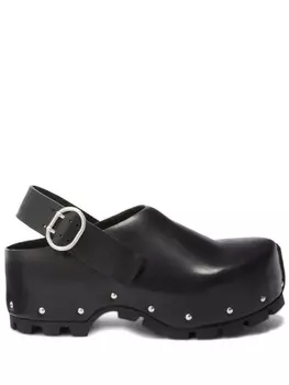 Jil Sander клоги с заклепками, черный