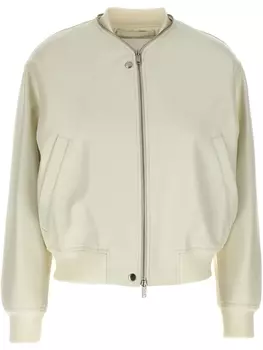 Jil Sander кожаный бомбер, нейтральный