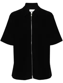 Jil Sander махровая рубашка на молнии, черный