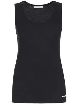 Jil Sander майка из хлопка, синий
