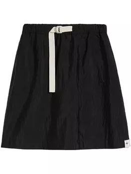Jil Sander мини-юбка А-силуэта с пряжкой, черный