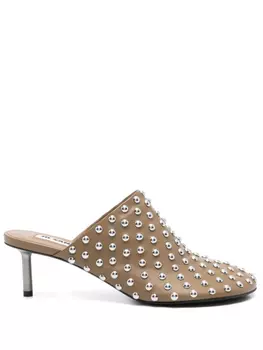 Jil Sander мюли с заклепками, зеленый