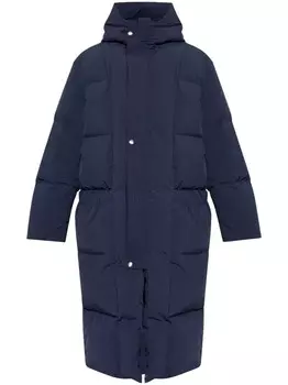Jil Sander пальто с капюшоном, синий