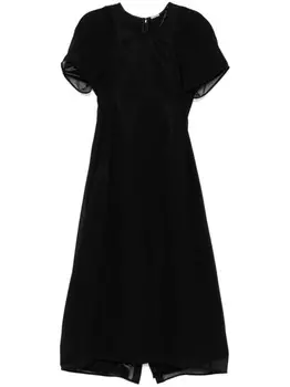 Jil Sander платье из ткани жоржет, черный