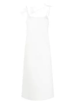 Jil Sander платье-комбинация с перьями, серый