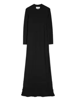 Jil Sander платье макси с оборками, черный