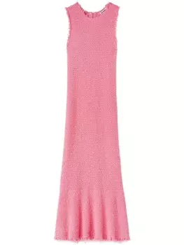 Jil Sander платье макси с вышивкой, розовый