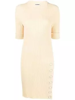 Jil Sander платье в рубчик, желтый