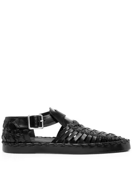 Jil Sander плетеные сандалии, черный