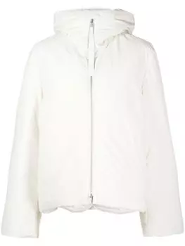 Jil Sander пуховик с капюшоном, белый