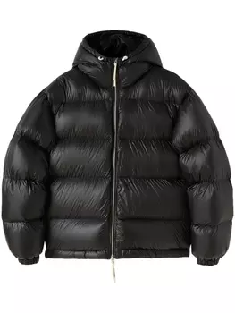 Jil Sander пуховик с капюшоном, черный