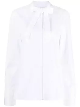 Jil Sander рубашка с бантом, белый