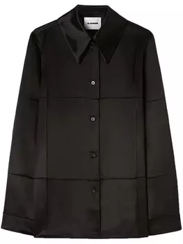 Jil Sander рубашка со вставками, черный