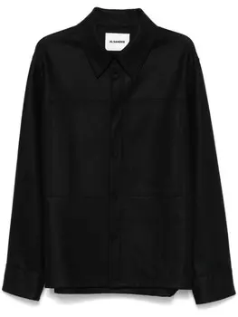 Jil Sander шерстяная рубашка, черный