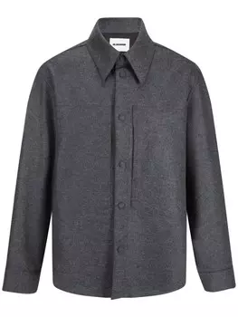 Jil Sander шерстяная рубашка, серый