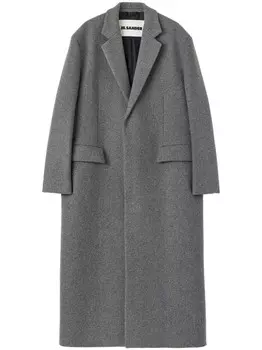 Jil Sander шерстяное пальто, серый