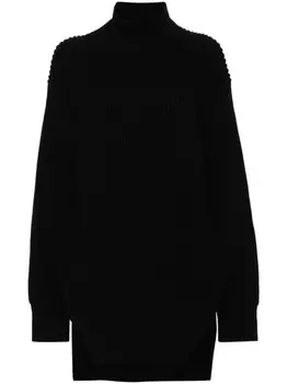 Jil Sander шерстяной джемпер с крупной резинкой, черный