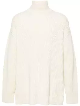 Jil Sander шерстяной джемпер в рубчик, белый