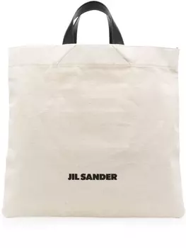 Jil Sander сумка-тоут с логотипом, нейтральный цвет
